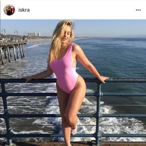 Aerie American Eagle Pink One Piece Swim Suit